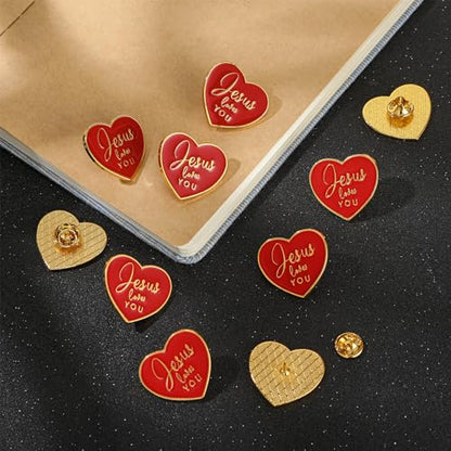 Tondiamo 50 Pcs Christian Jesus Loves You Pins Gifts - style: English Style
