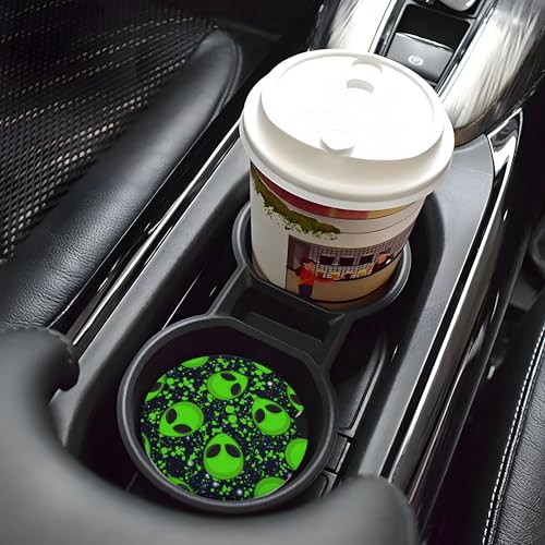 Alien Glaxy Sky Car Cup Holder Coasters 2 Pack 2.63" for Women - color: Green