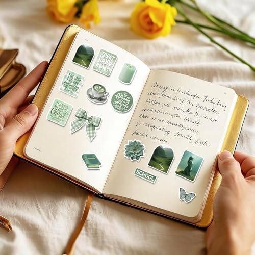 Prayer Board Supplies Stickers - 50 Pcs Sage Green Christian Kit - color: Sage Green