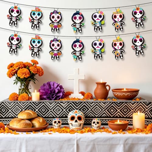 PAIVSUN 24Pcs Day of The Dead Craft for Kids, DIY Sugar Skull Stickers Kit - style: Skeleton