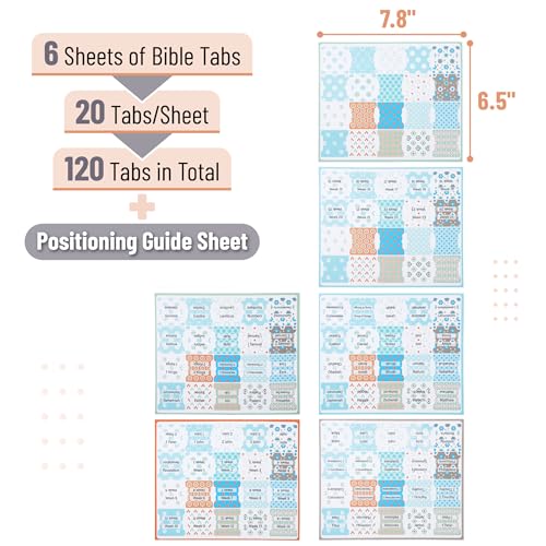Mr. Pen- Laminated Bible Tabs, 120 pcs, Easy-to-Read & Apply - color: Pastel Mosaic