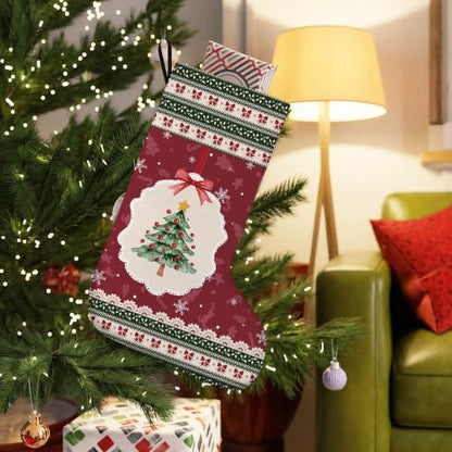 Coquette Red and Green Christmas Tree Stockings 16 Inch - color: Christmas19