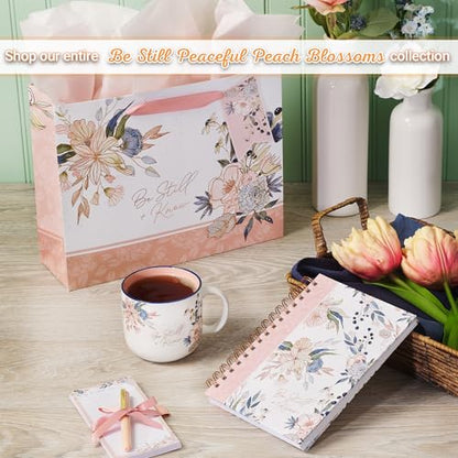 Christian Art Gifts Magnetic Notepad & Pen Set for Women, Be Still & Know - color: Soft Pink Floral/Be Still