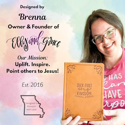 Bible Journal for Women - Christian Gifts for Women Daily Journal Prayer Journal Bible Journaling Supplies for Bible Study Gratitude Journal - 8.5" x 5.5" - 150 Page Lined Journal (Seek First) - color: Seek First