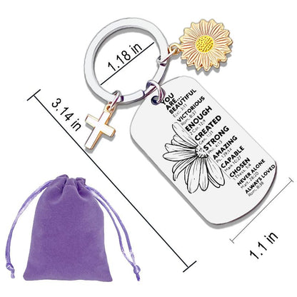 Christian Gifts for Women Friends Inspirational Religious Keychain for Teen Girls Women Catholic Confirmation Gifts Birthday Christmas Gift