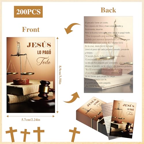 Spanish Gospel Tract Cards Jesús Lo Pagó Todo, Evangelism Scripture Cards - color: Jesús Lo Pagó Todo