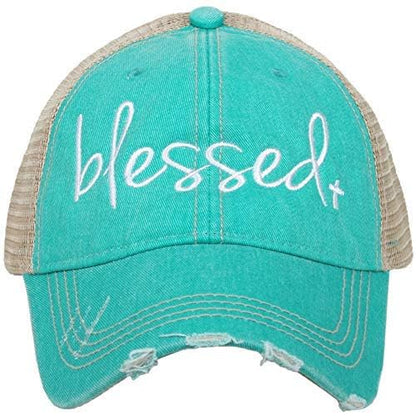 KATYDID Blessed Baseball Cap - Trucker Hat for Women - Stylish Cute Ball Cap - color: Teal