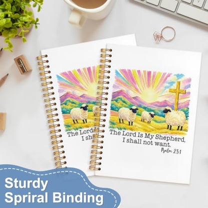 Psalm 23 Christian Notebook Journal for Women, 5.5x8.3 - color: white-Psalm 23 Christian