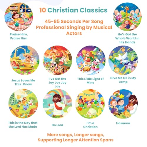 GO GO Jesus Loves Me Sound Book, 10 Christian Songs, USB-C Rechargeable, Musical Learning Toy for Toddlers 1-3 - color: Jesus Loves Me