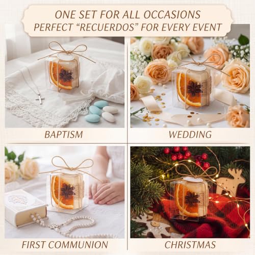 MTLEE 16 Pack Wooden Tealight Candle Holder Kit Guest Gifts, Rustic - color: Brown