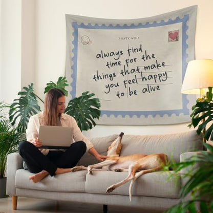 HUGANE Postcard Inspirational Tapestry Wall Decor 50x60 Inch - color: colour-02