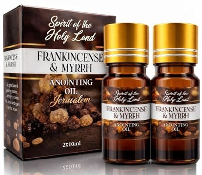 Biblical Frankincense & Myrrh Anointing Oil Blend from Jerusalem 2 x 10 ml