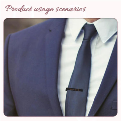 Novelty Mens Tie Clip for Wedding Graduation Gift for Him Son Grandson Birthday Christmas Gift Tie Clips for Dentist Pilot - style: man of god-black