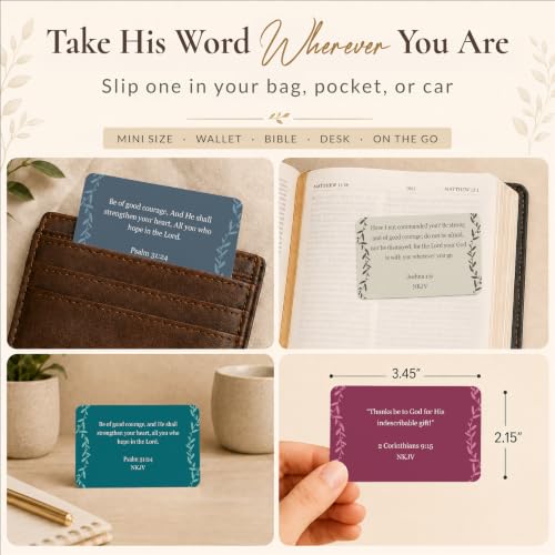 80 Unique Bible Verse Cards - Mini Scripture Cards for Women - color: Boho