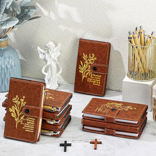 Spakon 20 Pcs Christian Prayer Journals with Pens, Spanish Bible Words - style: Spanish Bible Words