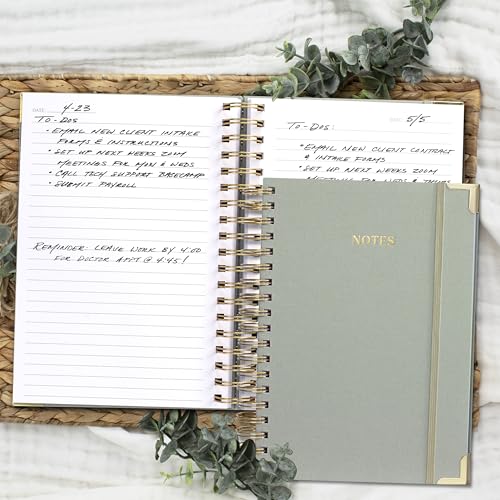Aesthetic Thick Spiral Notebook Journal For Women in B5 - Linen Hardcover - color: Sage Green, size: B5