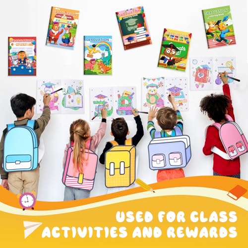 BenLouis 60Pcs Graduation Mini Coloring Books Bulk for Kids Party Favors - style: Graduation