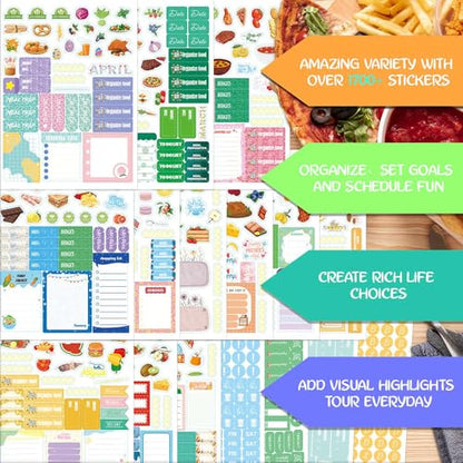 1700+ Functional Decorative Planner Stickers Set (Dietary Arrangements) - color: Dietary Arrangements