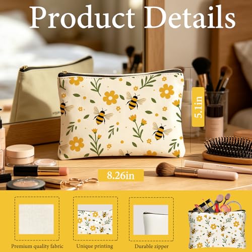 DHQH Canvas Aesthetic Tote Bag for Women, Cute Reusable Printed Cloth Bags with Makeup Bag for Shopping Grocery Travel Beach - style: Beer- Bag