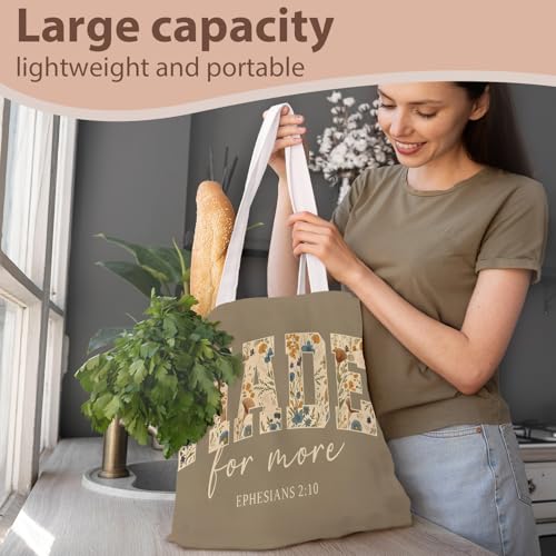 kunlisa Christian Tote Bag for Women, Christian Gifts for Women Faith Canvas Tote Bag - color: Floral Patterns