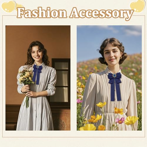 Womens Bow Tie Adjustable Rhinestone Bowtie for Women Ladies Girls Pre-tied Womens Tie for Shirt Suit Uniform - color: Blue-strap-style 2