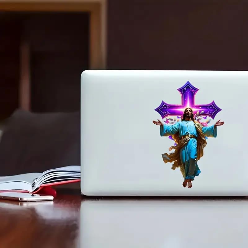 Prayer on The Cross of Jesus PVC Vinyl Car Decals Stickers Waterproof Self-Adhesive Decals for Cars, Laptops, Trucks, Motorcycles Wall Window Luggage Scratch Cover Door Decor Sticker