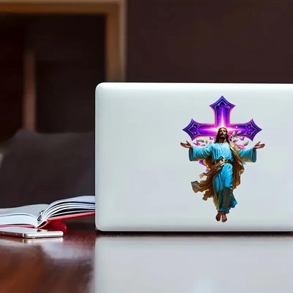 Prayer on The Cross of Jesus PVC Vinyl Car Decals Stickers Waterproof Self-Adhesive Decals for Cars, Laptops, Trucks, Motorcycles Wall Window Luggage Scratch Cover Door Decor Sticker