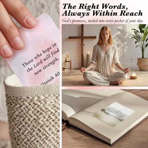 60 Prayer Cards for Daily Devotion, Bible Verse Scripture Cards, Biblical Affirmation Cards, Christian Encouragement Gift, Faith Based Inspiration for Women Teens and Adults