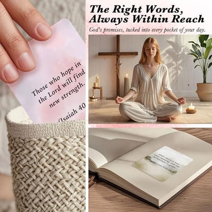 60 Prayer Cards for Daily Devotion, Bible Verse Scripture Cards, Biblical Affirmation Cards, Christian Encouragement Gift, Faith Based Inspiration for Women Teens and Adults