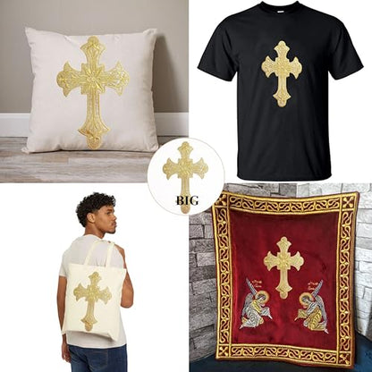 Golden Decorative Cross Appliques