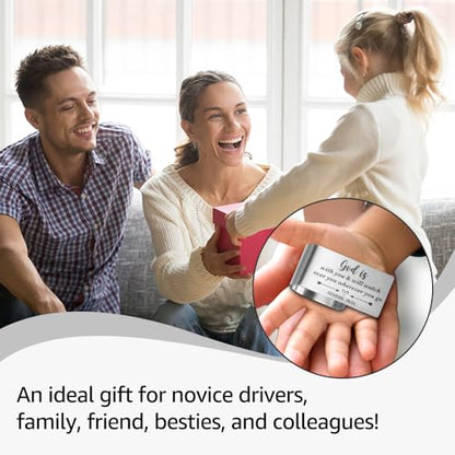 Genesis 28:15 Car Visor Clip, Bible Verse Visor Clip for Men Women - color: Sliver09