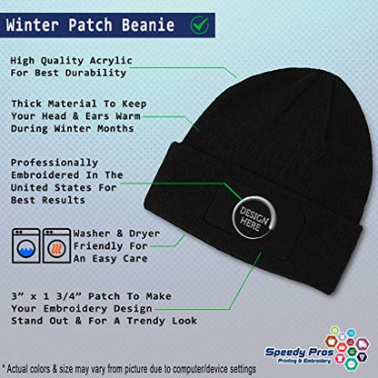 Speedy Pros Patch Beanie Crosses Jesus Faith God Christ Christian Skull Cap Hats for Men & Women Winter One Size - color: Black Design Only
