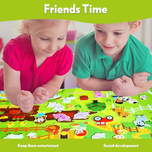 Felt Busy Board for Kids 3-5, Farm Animals Story Set for Children Play