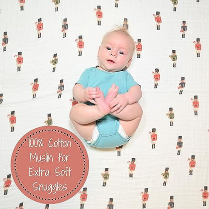 LollyBanks Muslin Swaddle Blankets, 100% Organic Cotton Receiving Blanket - color: What's Cracking