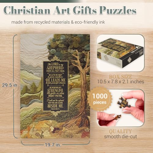Christian Art Gifts 1000 Piece Puzzle for Adults: Lord is My Shepherd