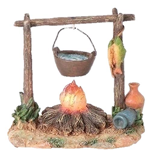 Fontanini by Roman Inc., LED Lighted Campfire, 5" Shepherds Collection, Nativity Figure and Accessories, Hand Sculpted and Painted