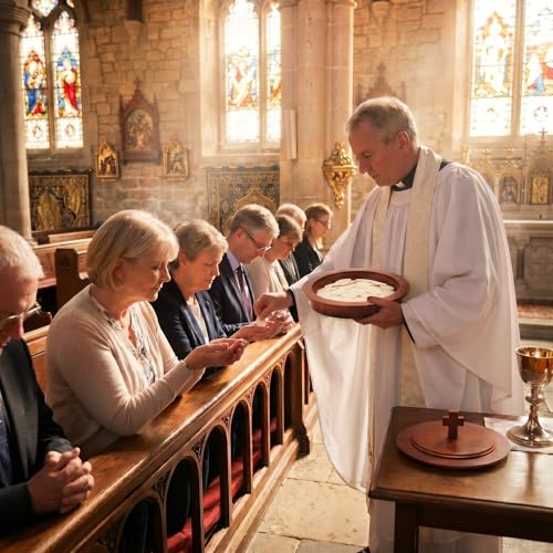 Zhehao 1 Pcs Wood Communion Bread Plate for Church Holy Communion Wafer Tray with Lid Elegant Worship Serving Plate for Church Service Ceremony (Rubberwood Style) - style: Rubberwood Style