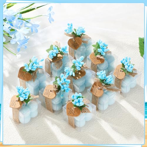 MTLEE 30 Sets Mini Bubble Candles Party Favors DIY Gift Set,Blue - color: Blue