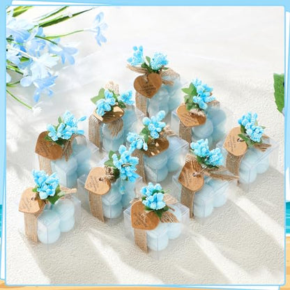 MTLEE 30 Sets Mini Bubble Candles Party Favors DIY Gift Set,Blue - color: Blue