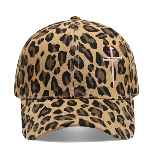 Quanhaigou Baseball Cap Dad Hat Adjustable Fashion Hats for Men Women Polo Trucker Unisex Style Headwear - color: Cross Leopard
