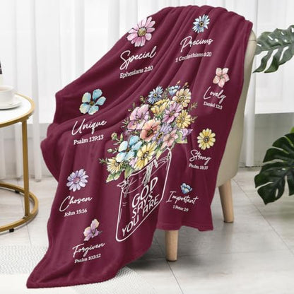 Christian Religious Gifts for Women, Burgundy Christian Blanket 80''x 60'' - color: Burgundy, size: 80"x60"