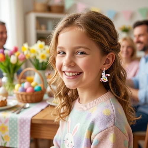 Dorunmo 925 Sterling Silver Dangle Drop Earrings for Women Holiday Earrings Hypoallergenic Halloween Christmas Jewelry Festival Gifts for Women - style: Easter-Bunny-08