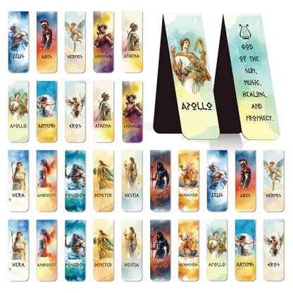 Greek Mythology Magnetic Bookmark Gift - Wxiben 30 Pcs Olympians Gods Bookmarks for Reading Ancient Greek Olympians Book Marks Page Magnets Marker Clip Gift for Book Lovers Students Teacher Bookish - style: Olympians Gods