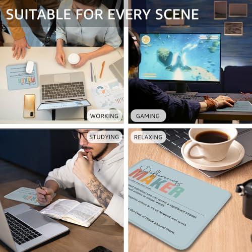 Difference Maker Definition Non-Slip Mouse Pad Gifts for Coworker - color: Multi-Grey