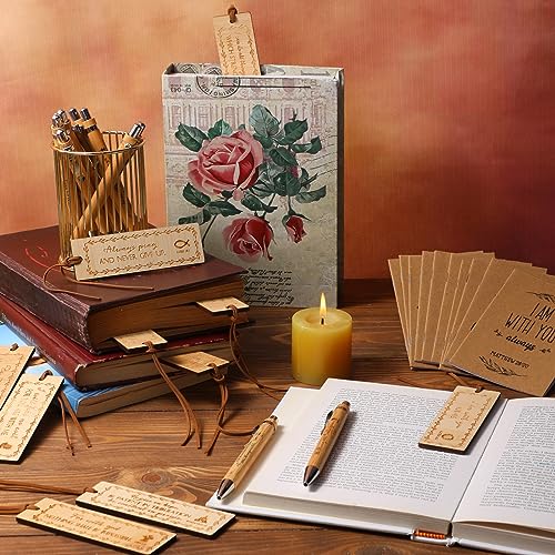 Fuutreo 90 Pcs Christian Bulk Bible Verse Notebook Pen Bookmark Church