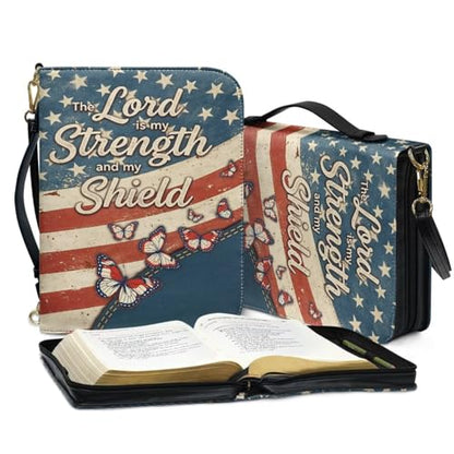 Book Covers Bible Covers for Women Men Large Size Bible Bag Tote - color: American Flag Butterfly Print, size: XX-Large