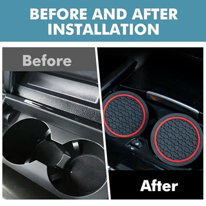 4 Pcs 2.75 Inch Car Coasters, Non-Slip Waterproof PVC for Cars Trucks RVs