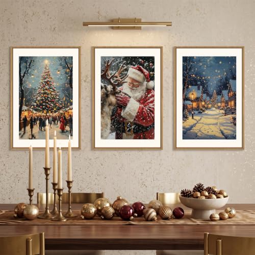 Aryroi Large Enchanting Christmas Framed Canvas Wall Art Set- 24"x36"x3 - color: Enchanting Christmas Scene Wall Art, size: 24"L x 36"W