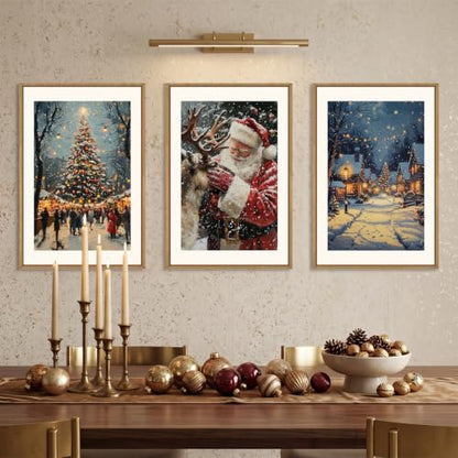 Aryroi Large Enchanting Christmas Framed Canvas Wall Art Set- 24"x36"x3 - color: Enchanting Christmas Scene Wall Art, size: 24"L x 36"W