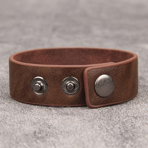 GelConnie Leather Cuff Bracelet Punk Braided Bracelets Rock Leather Wristbands Faux Mens Leather Bracelet Gothic Viking Bangle Adjustable Wrap Bracelet for Women,Men - color: Engraved Leather Bracelet